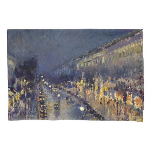 Camille Pissarro - Boulevard Montmartre bij nacht Kussensloop (Voorkant)