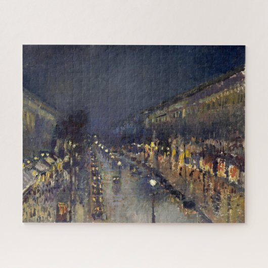 Camille Pissarro Boulevard Montmartre bij nacht Legpuzzel (Horizontaal)