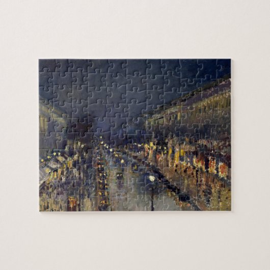 Camille Pissarro Boulevard Montmartre bij nacht Legpuzzel (Horizontaal)