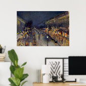 Camille Pissarro Boulevard Montmartre bij nacht Poster (Thuiskantoor)