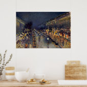 Camille Pissarro Boulevard Montmartre bij nacht Poster (Keuken)