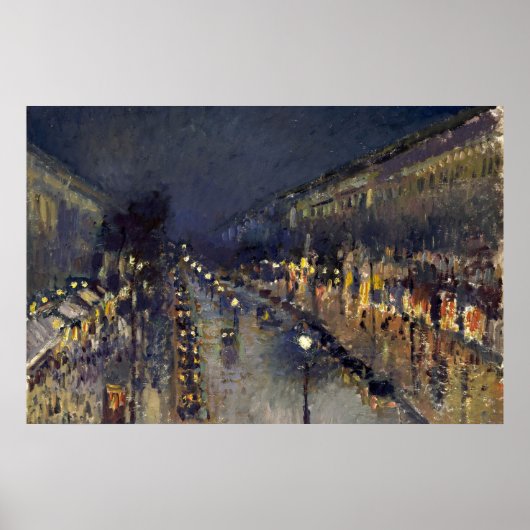 Camille Pissarro Boulevard Montmartre bij nacht Poster (Voorkant)