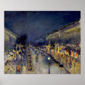 Camille Pissarro - Boulevard Montmartre bij nacht Poster (Voorkant)