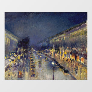 Camille Pissarro - Boulevard Montmartre bij nacht Raamsticker