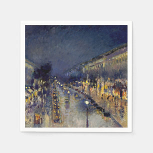 Camille Pissarro - Boulevard Montmartre bij nacht Servet