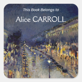 Camille Pissarro - Boulevard Montmartre bij nacht Vierkante Sticker