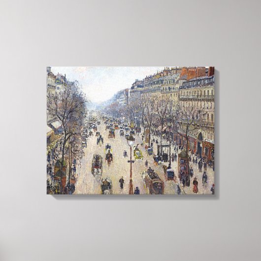 Camille Pissarro - Boulevard Montmartre, ochtend Canvas Afdruk (Voorkant)