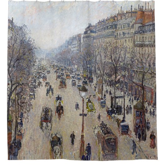 Camille Pissarro - Boulevard Montmartre, ochtend Douchegordijn (Voorkant)
