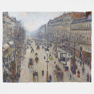 Camille Pissarro - Boulevard Montmartre, ochtend Fleece Deken