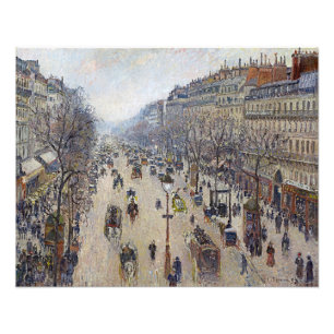 Camille Pissarro - Boulevard Montmartre, ochtend Foto Afdruk