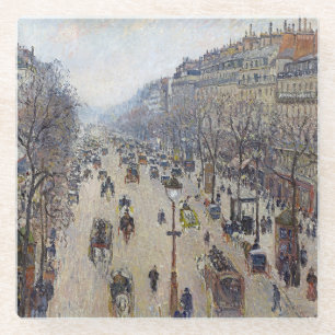 Camille Pissarro - Boulevard Montmartre, ochtend Glazen Onderzetter