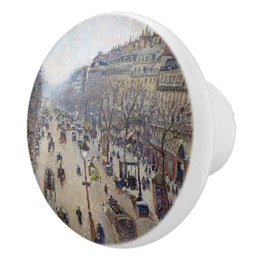 Camille Pissarro - Boulevard Montmartre, ochtend Keramische Knop (Rechts)