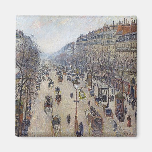Camille Pissarro - Boulevard Montmartre, ochtend Magneet (Voorkant)