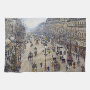 Camille Pissarro - Boulevard Montmartre, ochtend Theedoek