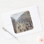 Camille Pissarro - Boulevard Montmartre, ochtend Vierkante Sticker (Envelop)