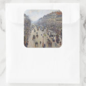 Camille Pissarro - Boulevard Montmartre, ochtend Vierkante Sticker (Tas)