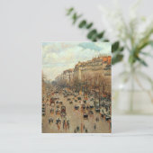 Camille Pissarro Boulevard Montmartre Painting Briefkaart (Staand voorkant)
