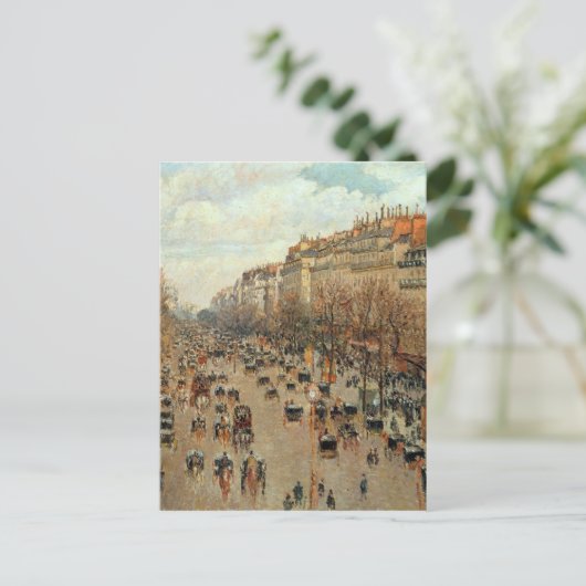 Camille Pissarro Boulevard Montmartre Painting Briefkaart (Staand voorkant)