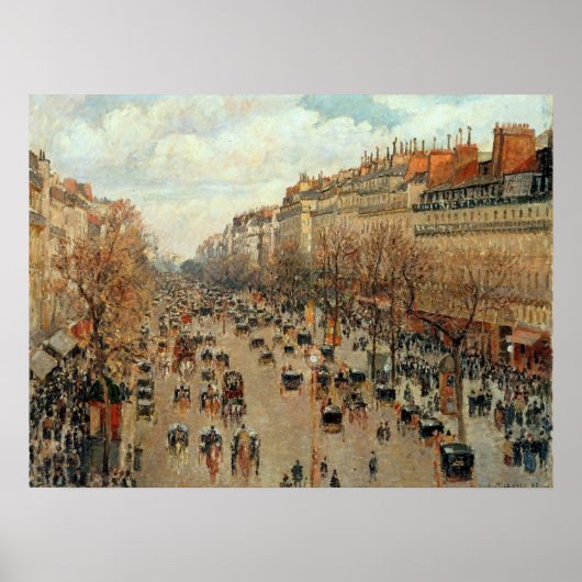 Camille Pissarro Boulevard Montmartre Painting Poster (Voorkant)