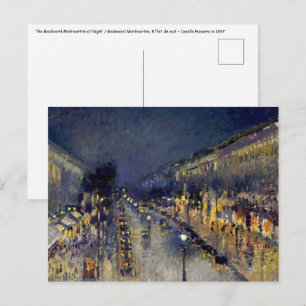 Camille Pissarro - Boulevard Montmartre 's Nachts Briefkaart