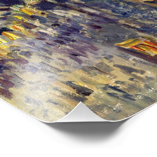 Camille Pissarro - Boulevard Montmartre 's nachts Foto Afdruk (Hoek)