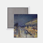 Camille Pissarro - Boulevard Montmartre 's nachts Magneet (Voorkant / Achterkant)