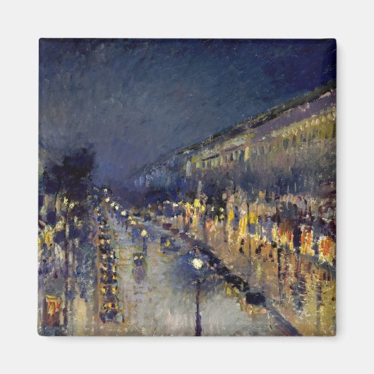 Camille Pissarro - Boulevard Montmartre 's nachts Magneet (Voorkant)