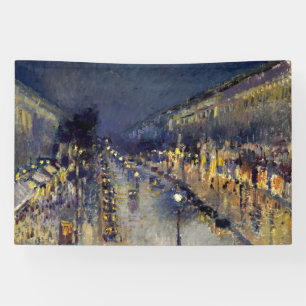 Camille Pissarro - Boulevard Montmartre 's Nachts Spandoek