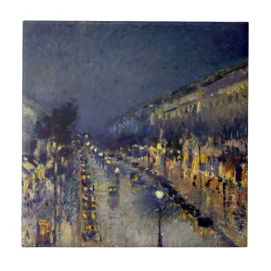 Camille Pissarro - Boulevard Montmartre 's Nachts Tegeltje