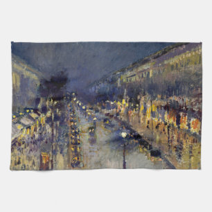 Camille Pissarro - Boulevard Montmartre 's Nachts Theedoek