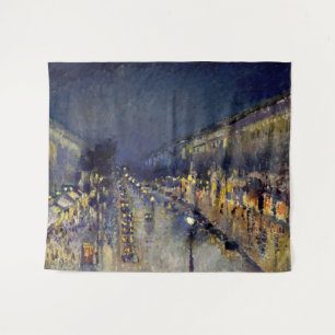 Camille Pissarro - Boulevard Montmartre 's Nachts Wandkleed