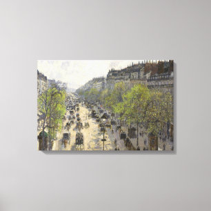 Camille Pissarro - Boulevard Montmartre, Spring Canvas Afdruk