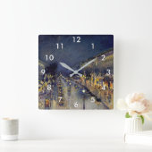 Camille Pissarro - Boulevard Montmartre te Night Vierkante Klok (Huis)