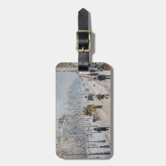 Camille Pissarro - Buiten Boulevards, sneeuweffect Bagagelabel (Voorkant verticaal)