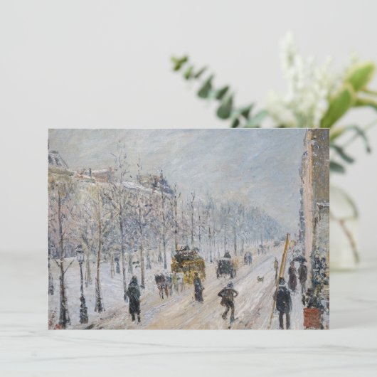 Camille Pissarro - Buiten Boulevards, sneeuweffect Bedankkaart (Staand voorkant)
