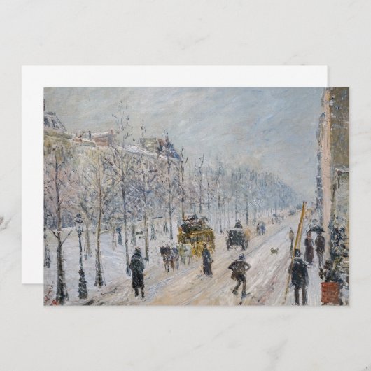 Camille Pissarro - Buiten Boulevards, sneeuweffect Bedankkaart (Voorkant / Achterkant)