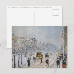 Camille Pissarro - Buiten Boulevards, sneeuweffect Briefkaart