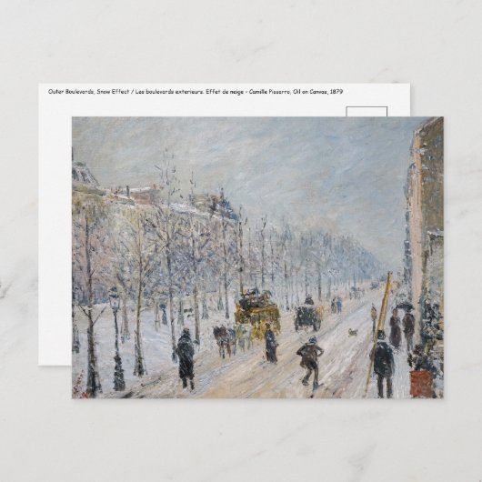 Camille Pissarro - Buiten Boulevards, sneeuweffect Briefkaart (Voorkant / Achterkant)