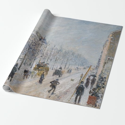 Camille Pissarro - Buiten Boulevards, sneeuweffect Cadeaupapier (Uitgerold)