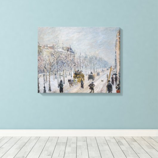Camille Pissarro - Buiten Boulevards, sneeuweffect Canvas Afdruk (Insitu (Houten vloer))