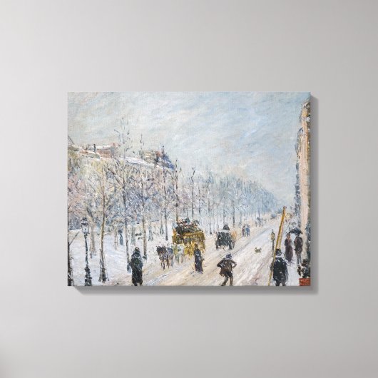 Camille Pissarro - Buiten Boulevards, sneeuweffect Canvas Afdruk (Voorkant)
