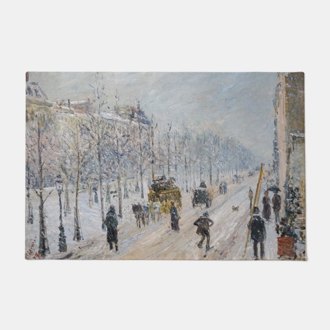 Camille Pissarro - Buiten Boulevards, sneeuweffect Deurmat (Voorkant)