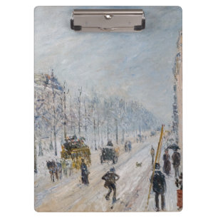 Camille Pissarro - Buiten Boulevards, sneeuweffect Klembord