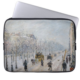 Camille Pissarro - Buiten Boulevards, sneeuweffect Laptop Sleeve