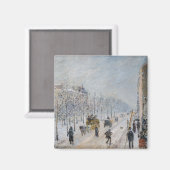Camille Pissarro - Buiten Boulevards, sneeuweffect Magneet (Voorkant / Achterkant)