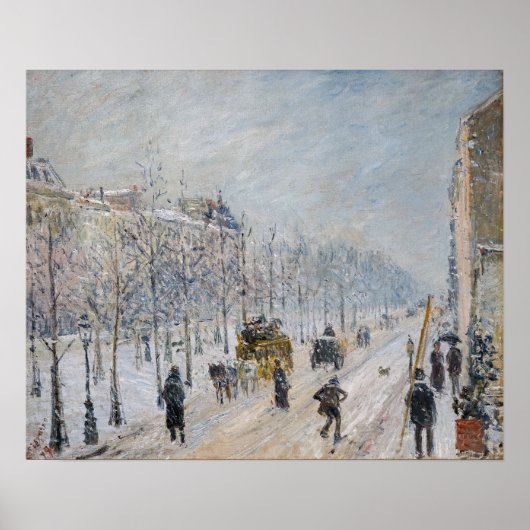 Camille Pissarro - Buiten Boulevards, sneeuweffect Poster (Voorkant)