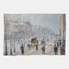 Camille Pissarro - Buiten Boulevards, sneeuweffect Theedoek