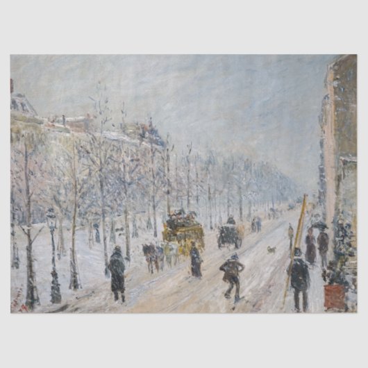 Camille Pissarro - Buiten Boulevards, sneeuweffect Tissuepapier (Voorkant)