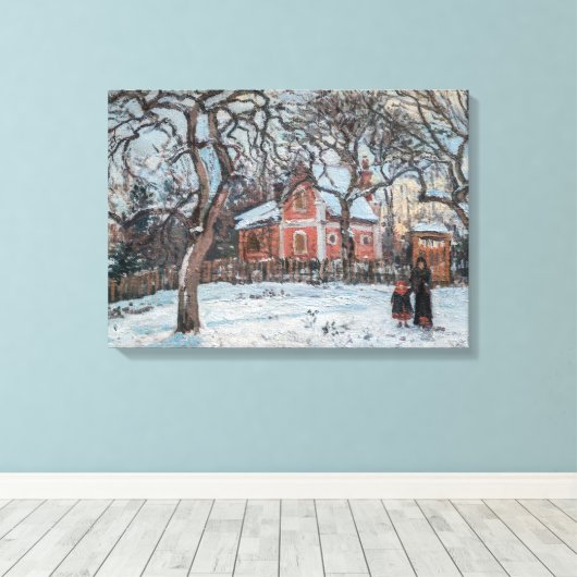 Camille Pissarro - Chataigniers a Louvecienne Canvas Afdruk (Insitu (Houten vloer))