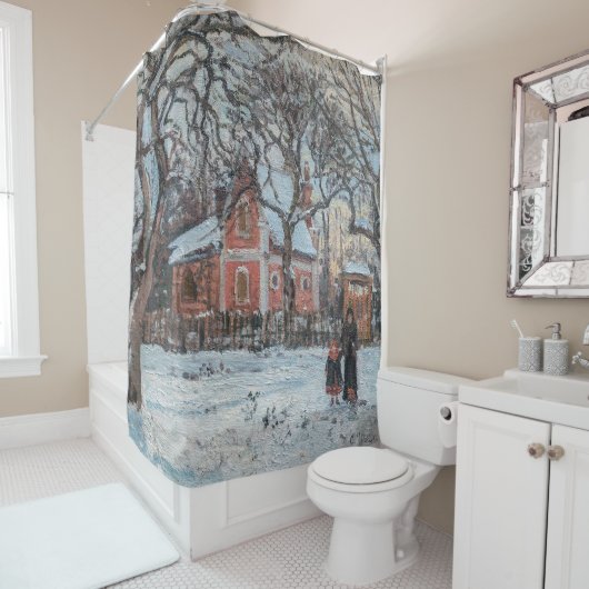 Camille Pissarro - Chataigniers a Louvecienne Douchegordijn (In situ)